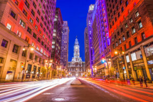 Philadelphia, Pennsylvania, USA downtown at city hall.